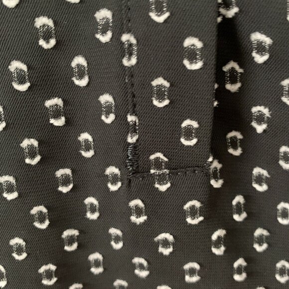 LOFT | Blouse size Small sheer black white textured dot ruffle ¾ sleeve - Picture 8 of 9
